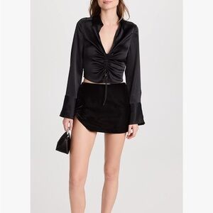 Free People Annalise Velvet Mini Skirt